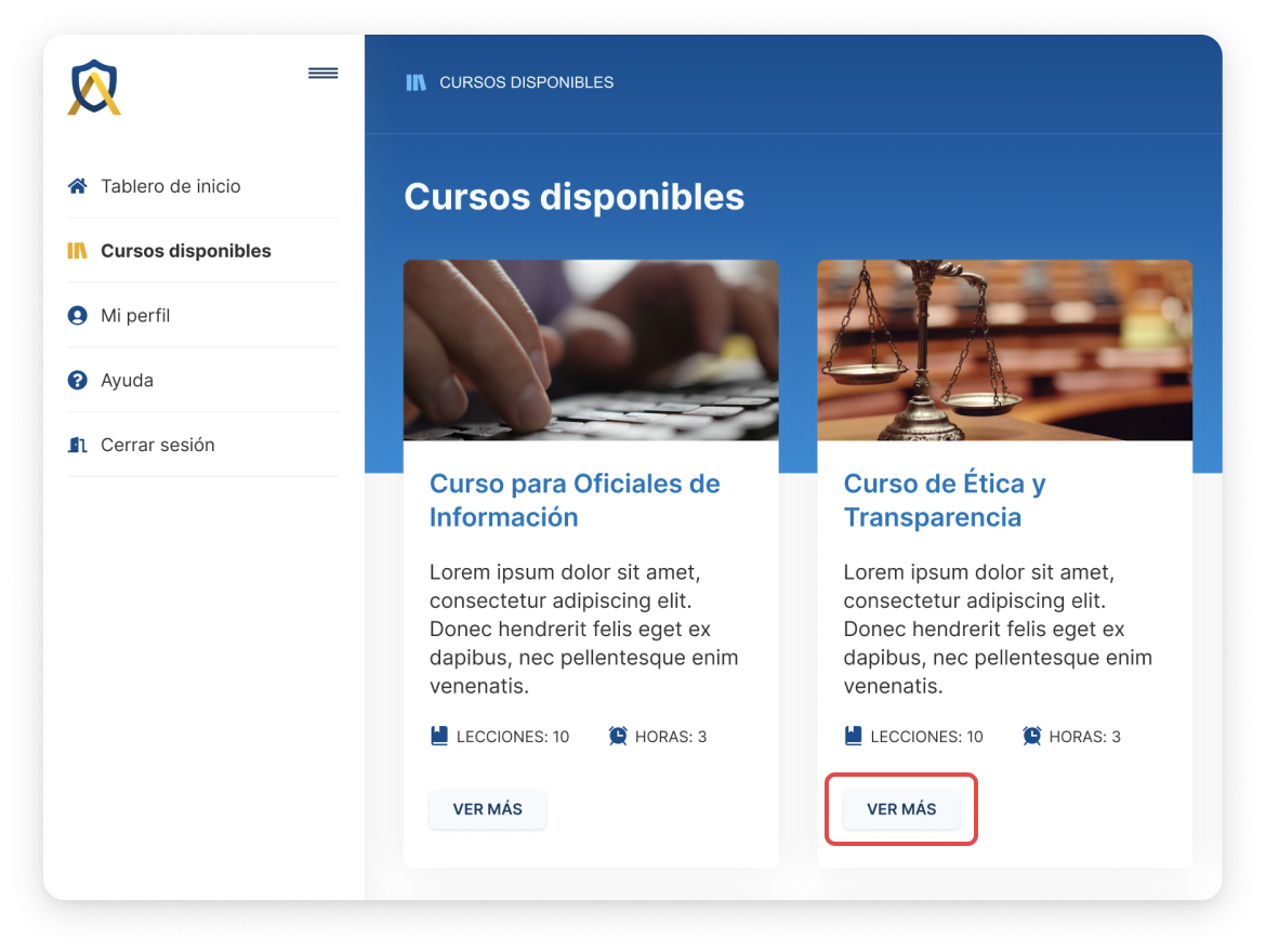 Tablero de inicio