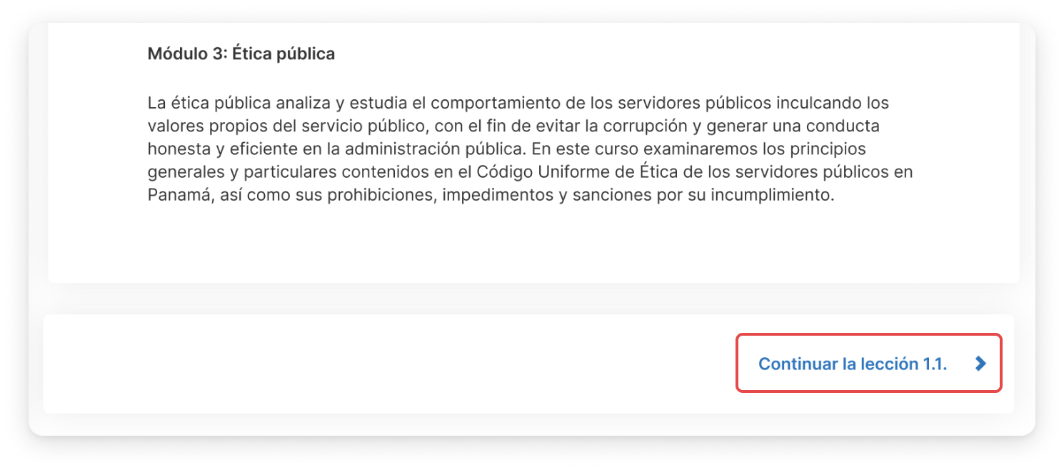 Continuar con la lecci&oacute;n