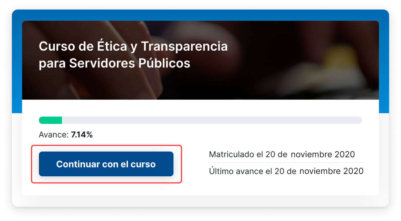 Retomar curso